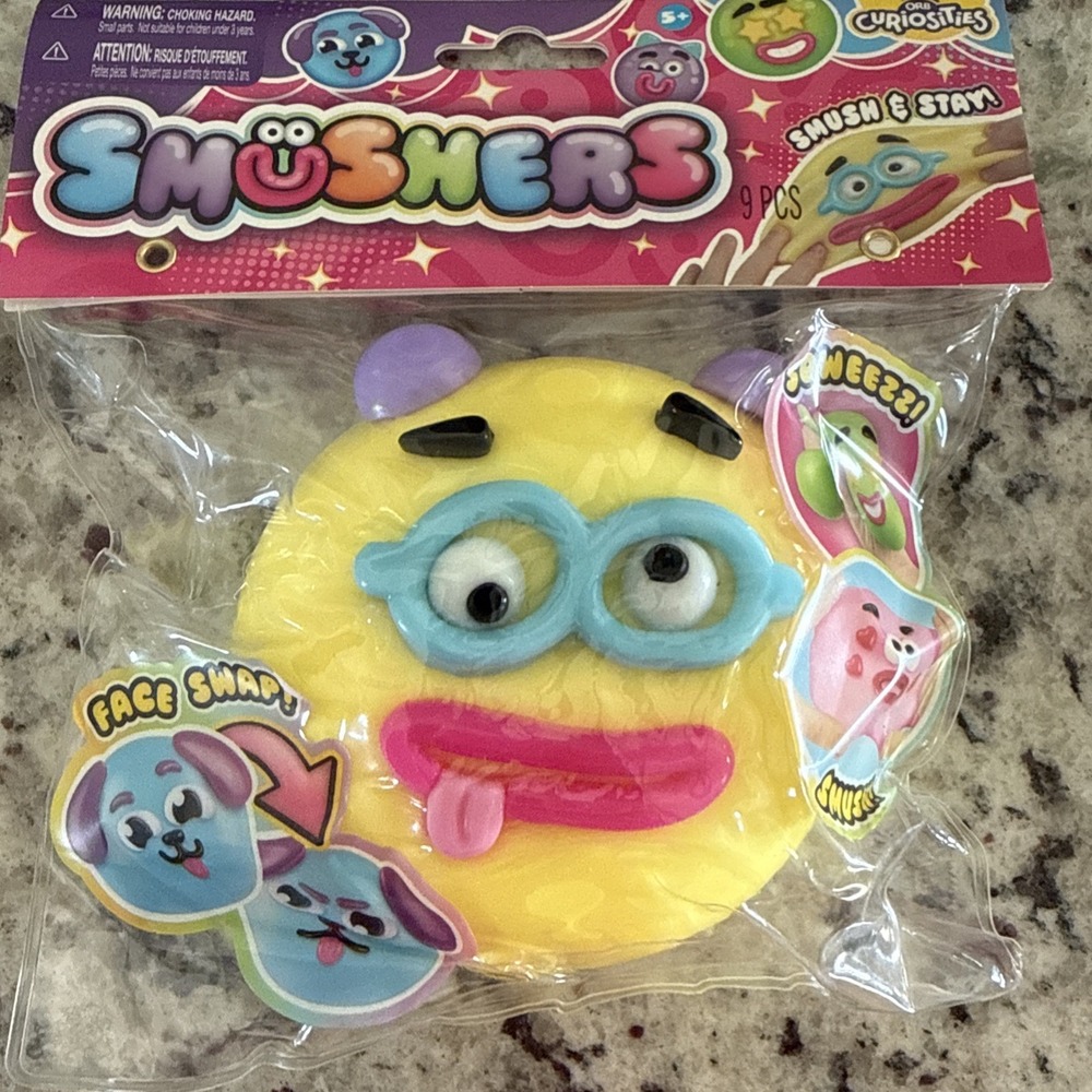 Authentic!! ORB CURIOSITIES SMUSHERS! YELLOW! FACE SWAP, SMUSH AND SQWEEZZ! New
